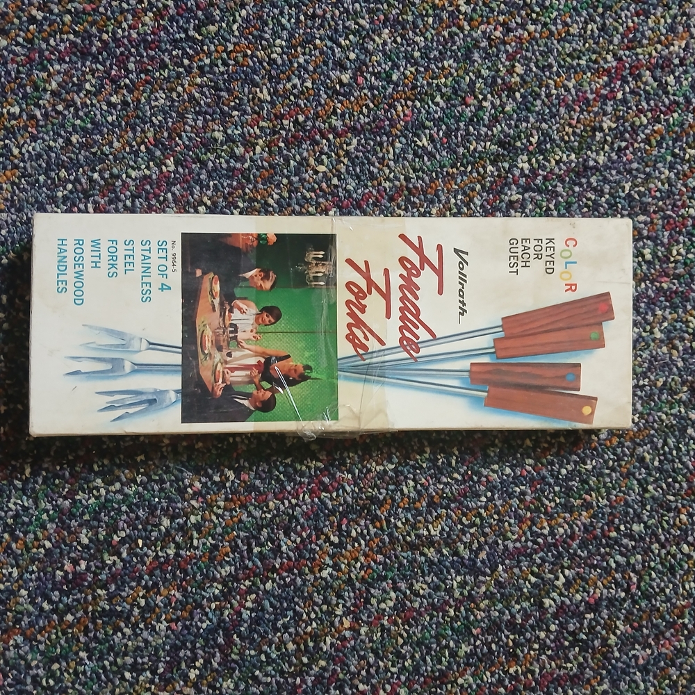 Collectible 1960's Stainless Steel Fondue Forks with Rosewood Handles